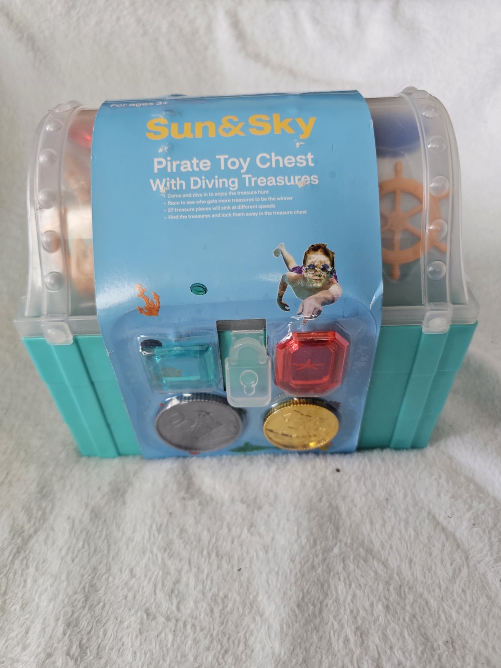 Pirate Toy Chest with Diving Treasures - Teal and Clear